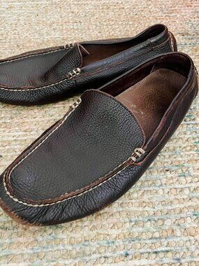 Polo Ralph Lauren Terence Mens 11 D Dark Brown Pebbled Leather Driving Loafers